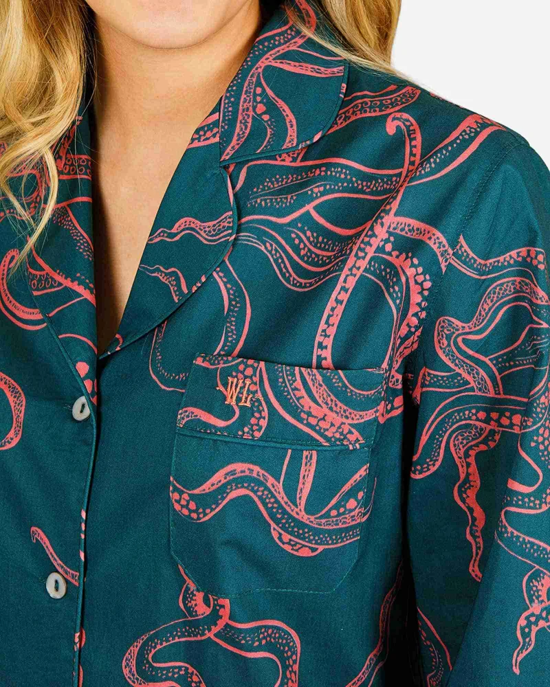 Green matching PJs - Octopus Pink