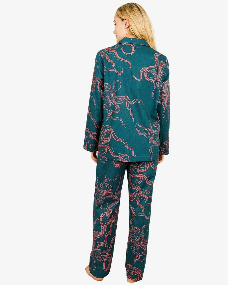 Green matching PJs - Octopus Pink