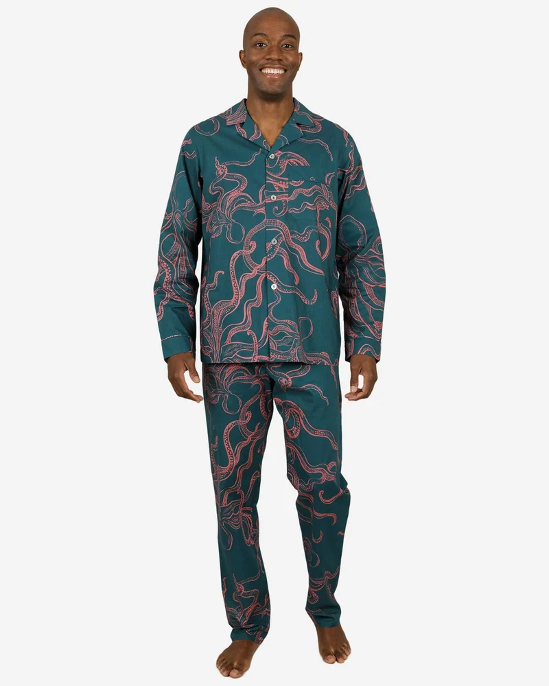 Green matching PJs - Octopus Pink