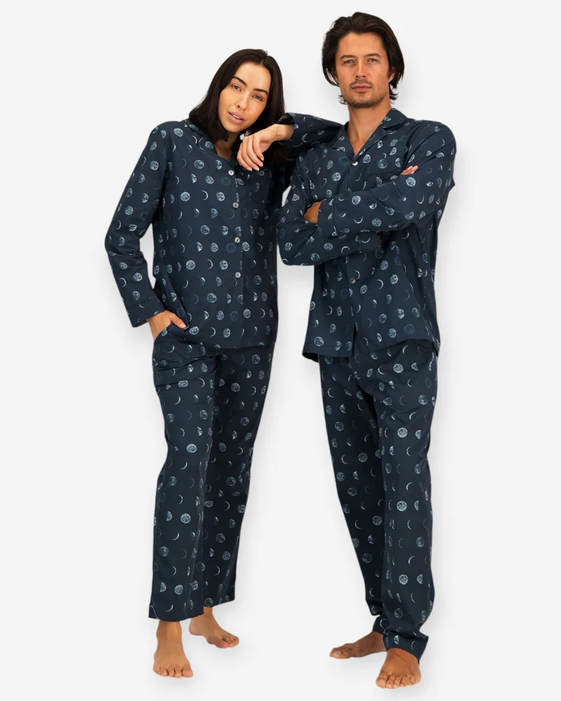 Blue Matching Pyjamas - Moons