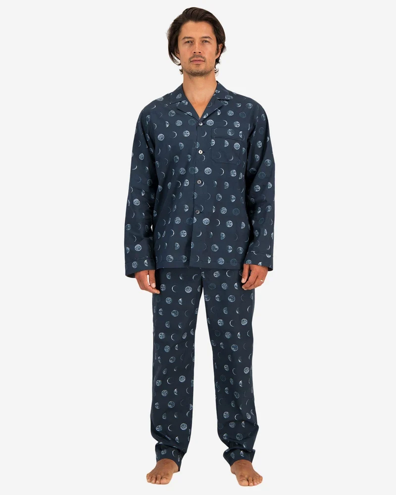 Blue Matching Pyjamas - Moons