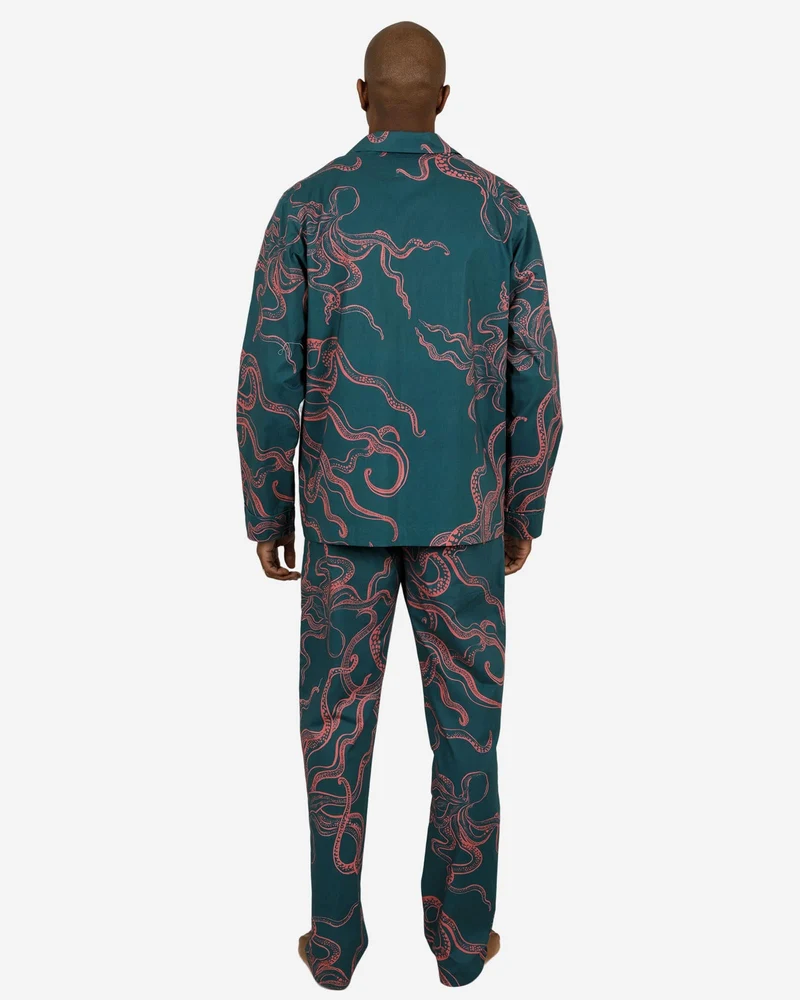 Matching Pyjamas & Short PJs for couples - Octopus Pink