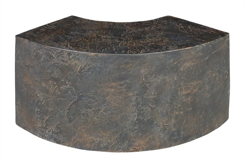 Casa Padrino Luxus Beistelltisch Braun 85 x 38 x H. 40,5 cm - Geschwungenes skulpturales Tisch-Element aus Faserbeton in Schiefer-Optik - Luxus Möbel