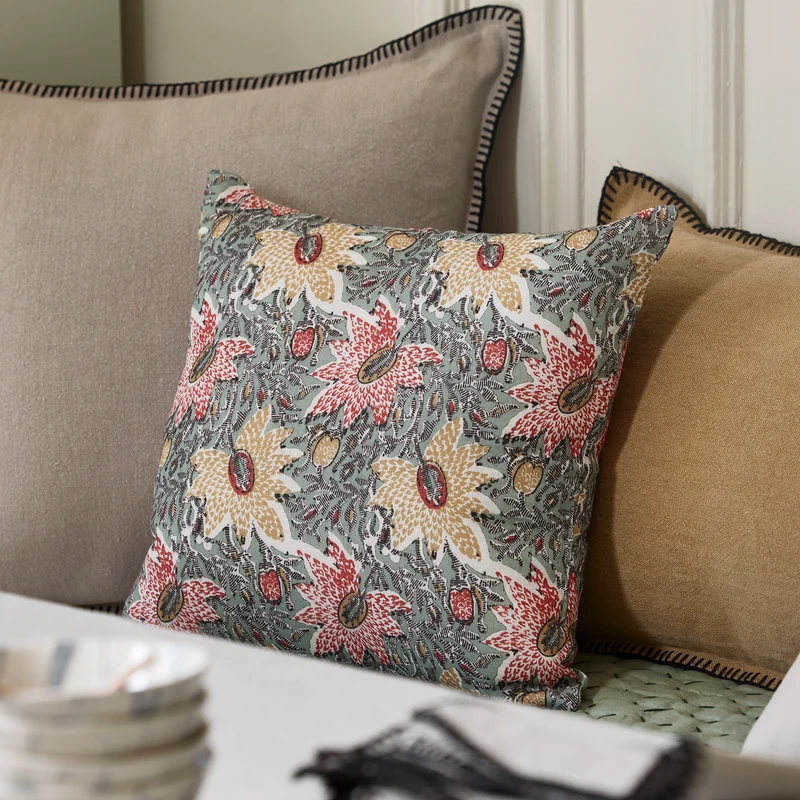 Housse de coussin KEYA vert de gris