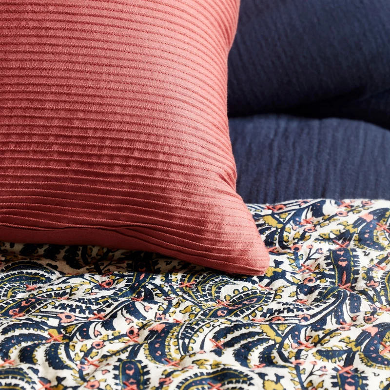 Housse de coussin ONDINE framboise