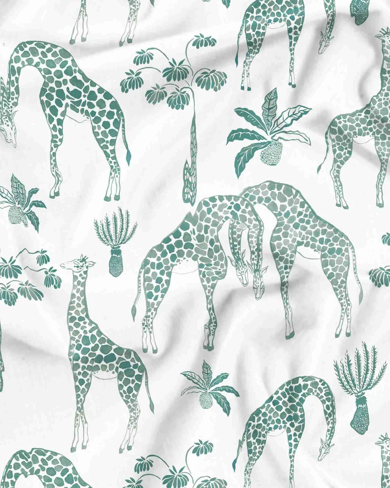Men's Summer Shirt - Giraffes Green