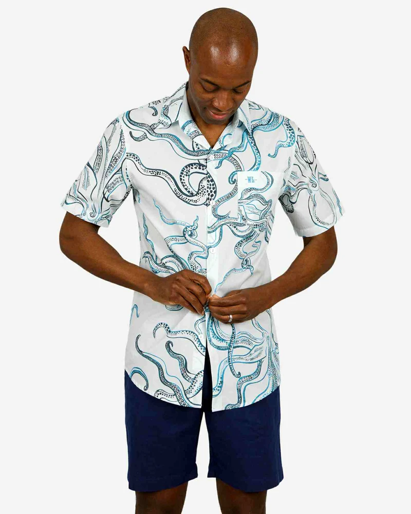 Men's Summer Shirt – Octopus Indigo