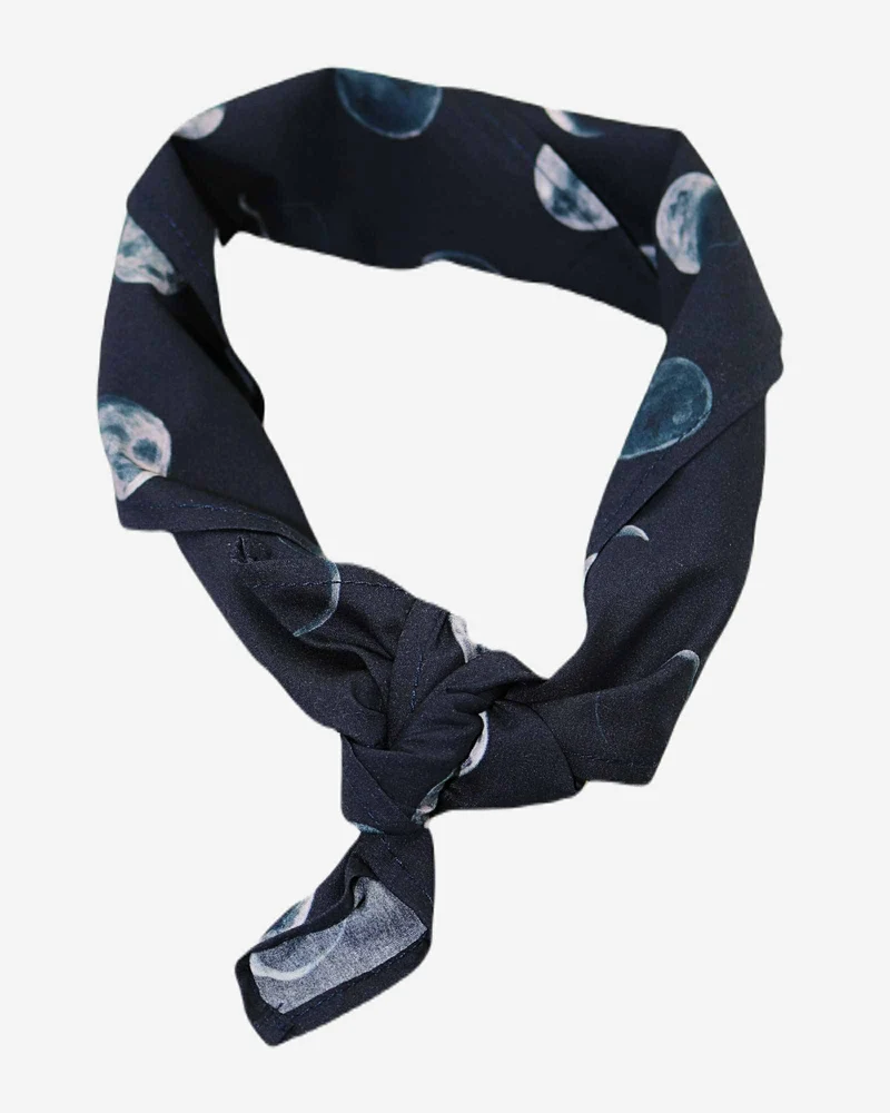 Dark Blue Bandana - Moons