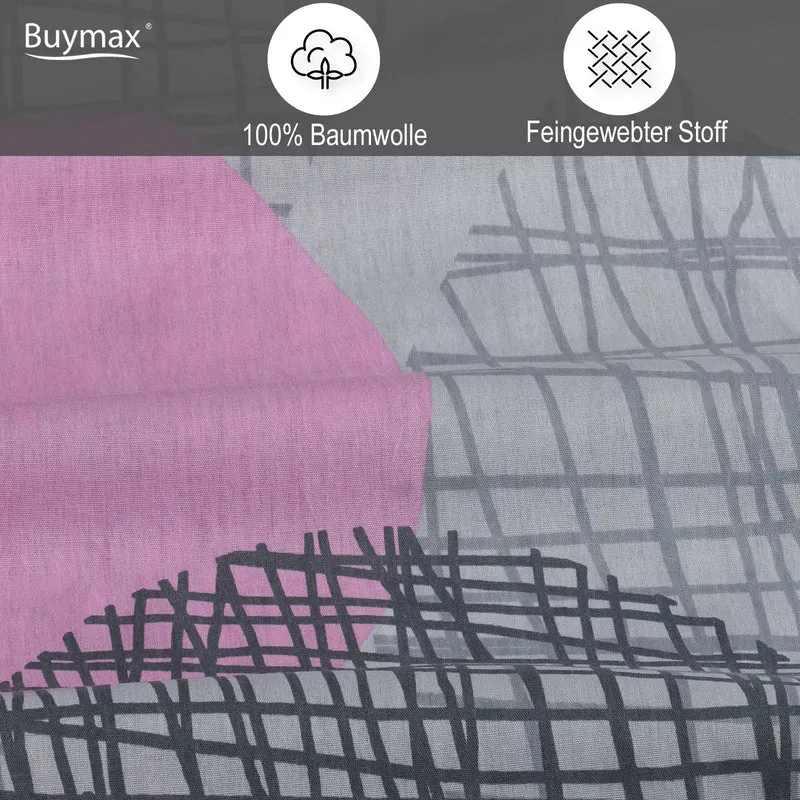 Renforcé Bettwäsche "Jadore Pink", 100% Baumwolle, Reißverschluss, 80x80 cm Kissenbezug