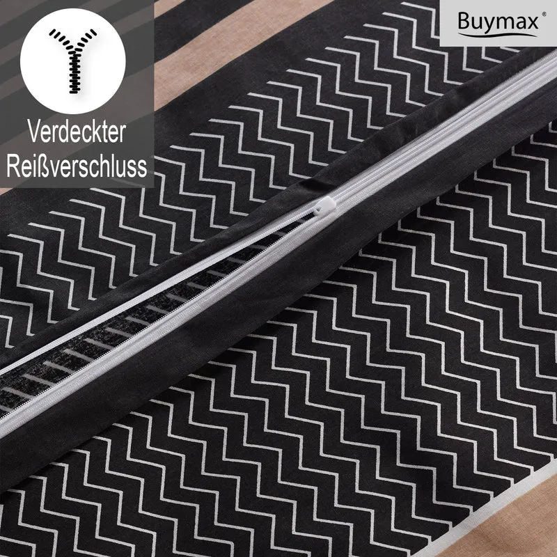 Renforcé Bettwäsche "Zigo Beige", 100% Baumwolle, Reißverschluss, 80x80 cm Kissenbezug