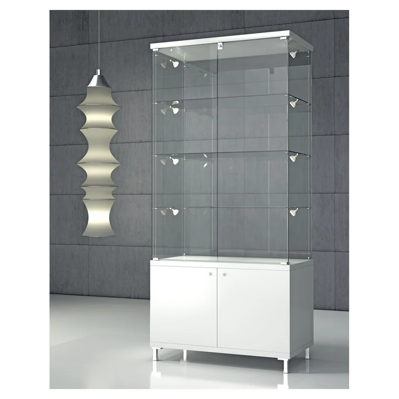 Casa Padrino Luxus Ladenvitrine 85 x 45 cm H. 190 cm mit LED - Ladeneinrichtung - Boutique Möbel - Made in Italy