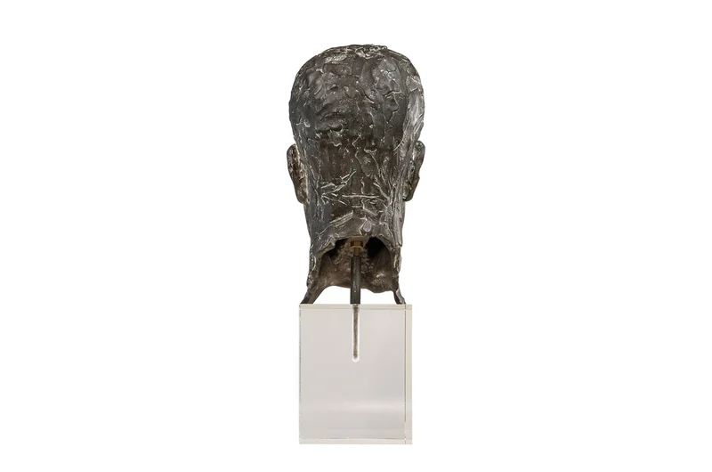 Casa Padrino Luxus Deko Skulptur Bronzefigur Bronze / Braun 15 x 23 x H. 45 cm - Massive Bronzeskulptur auf Plexiglas Sockel - Luxus Deko Accessoires