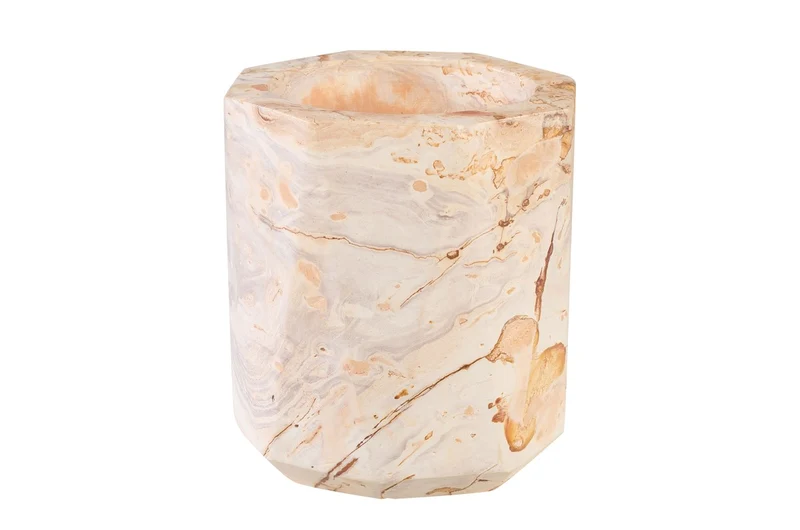 Casa Padrino Luxus Vase Mehrfarbig 14 x 14 x H. 16 cm - Vase und Weinkühler aus hochwertigem Sandstein - Luxus Deko Accessoires