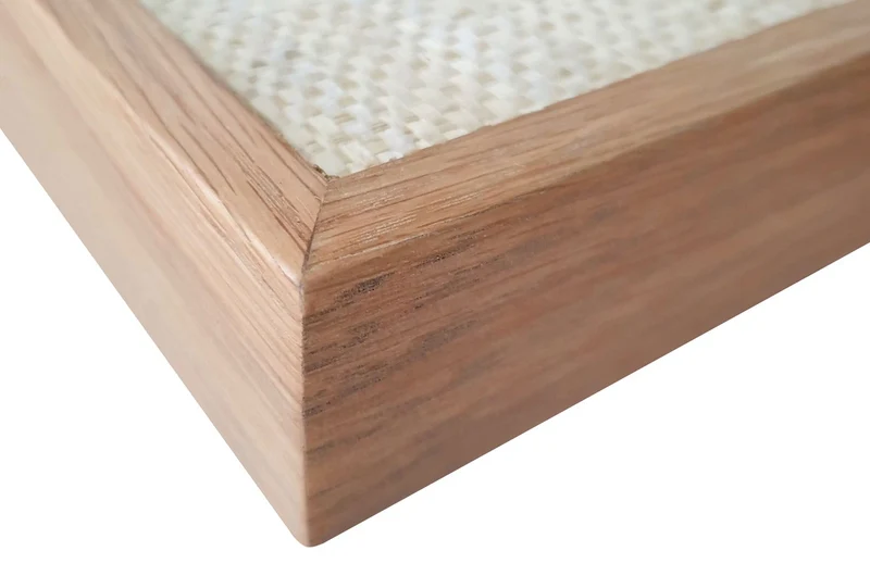 Casa Padrino Luxus Wanddekoration Naturfarben 75 x 4 x H. 122 cm - Wandrelief Elias aus Palmengeflecht mit Rahmen aus Eichenfurnier - Luxus Deko Accessoires