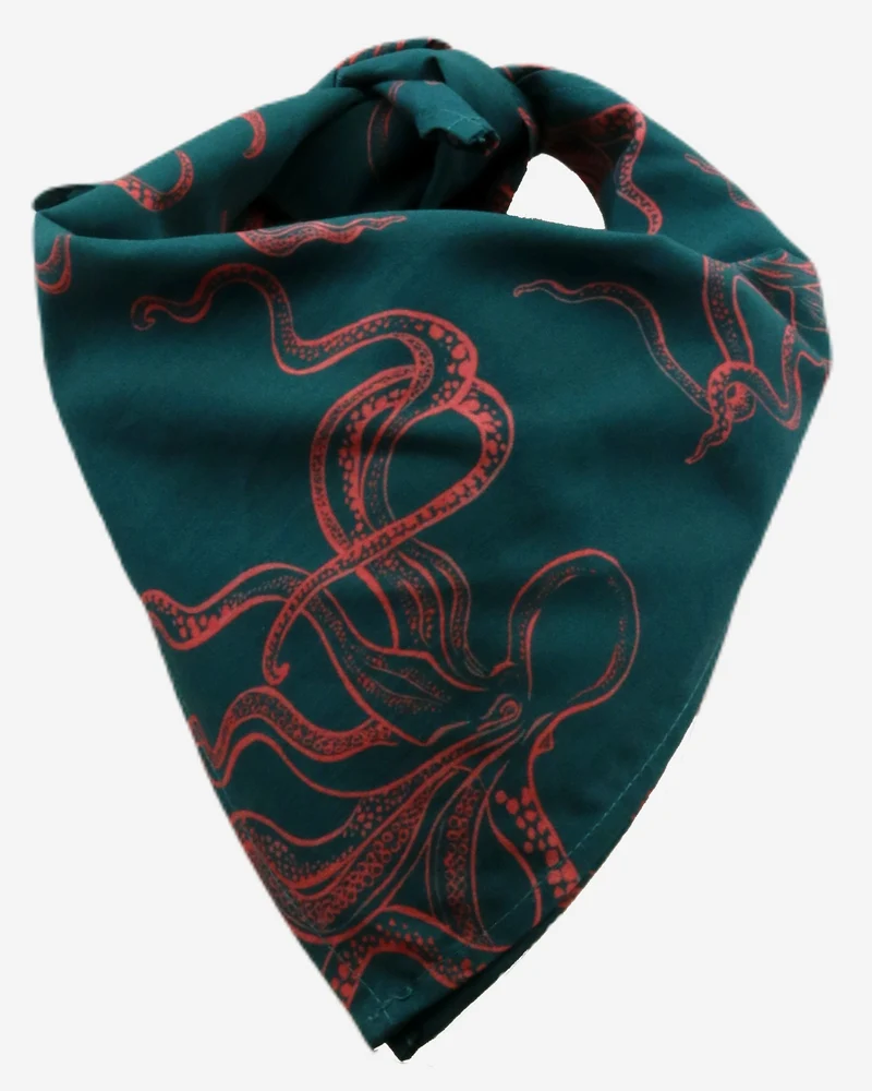 Green Bandana - Octopus Pink