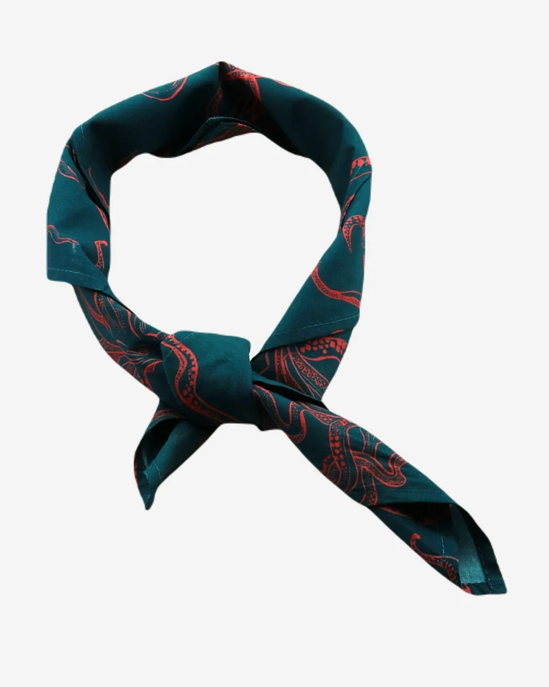 Green Bandana - Octopus Pink