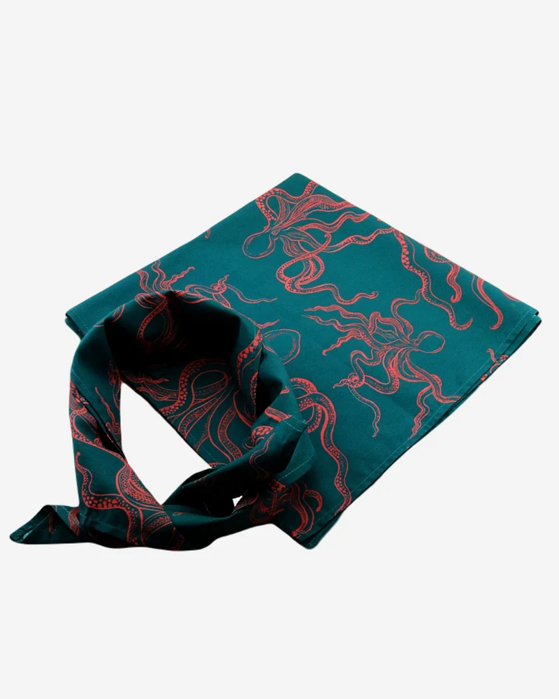 Green Bandana - Octopus Pink