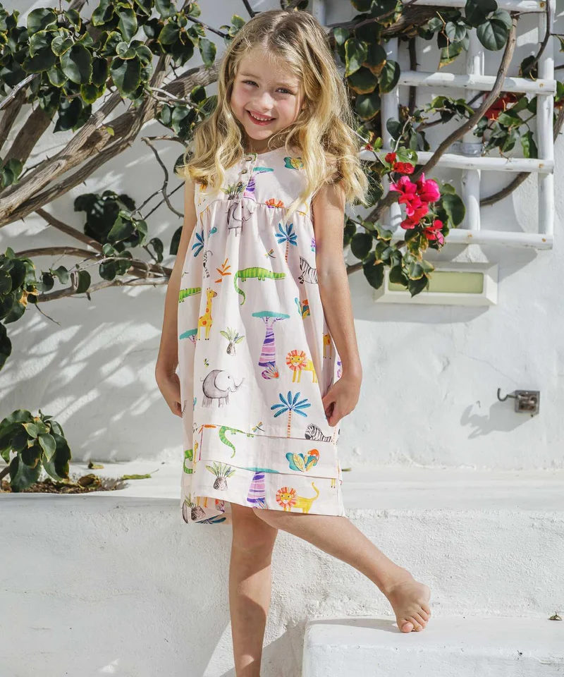 Girls' Short Sleeve Nighty - Safari