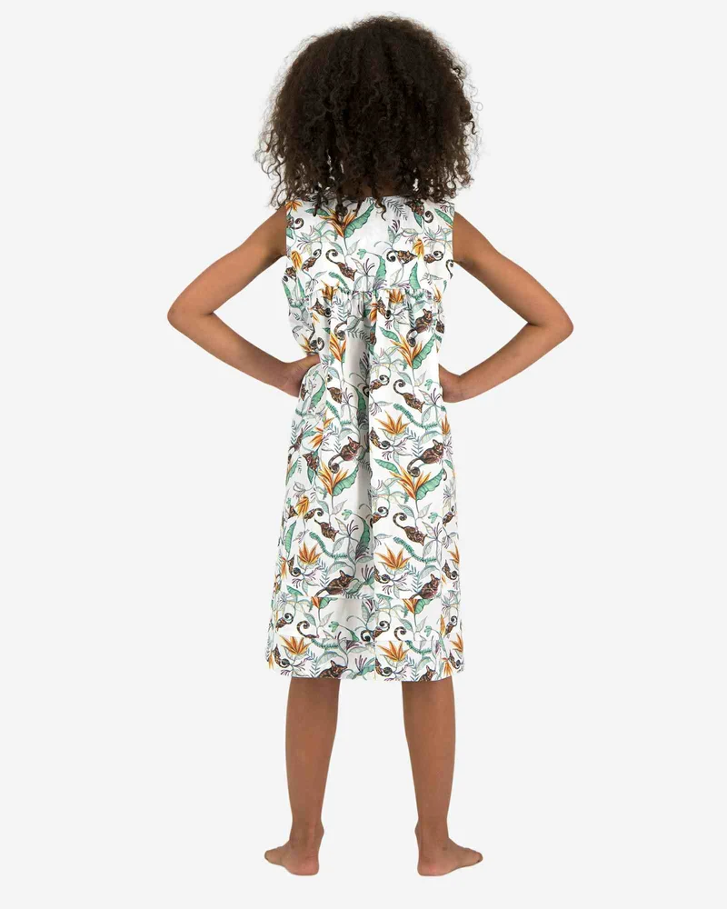 Girls' Short Sleeve Nighty - Nag Apies White