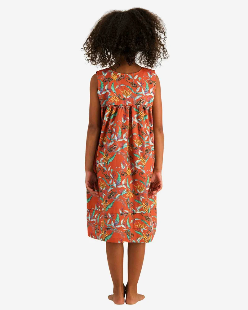 Girls' Short Sleeve Nighty - Nag Apies Orange