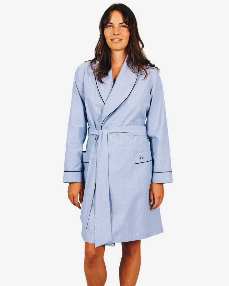 Women's dressing gown - Denim Light Blue