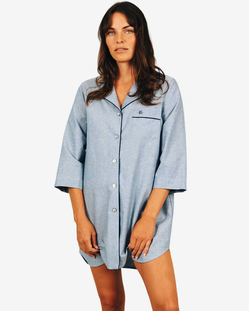 Women's Sleepshirt - Chambray Cloud Blue