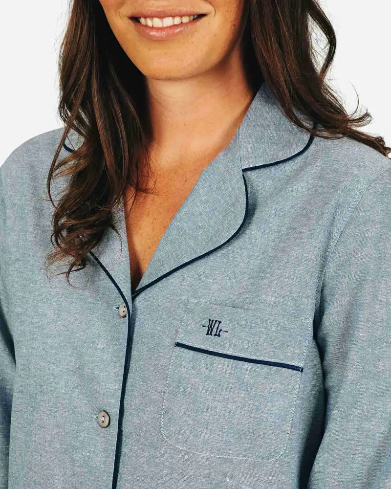 Women's Sleepshirt - Chambray Cloud Blue