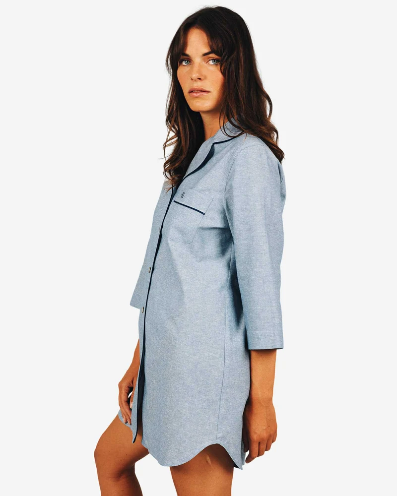 Women's Sleepshirt - Chambray Cloud Blue
