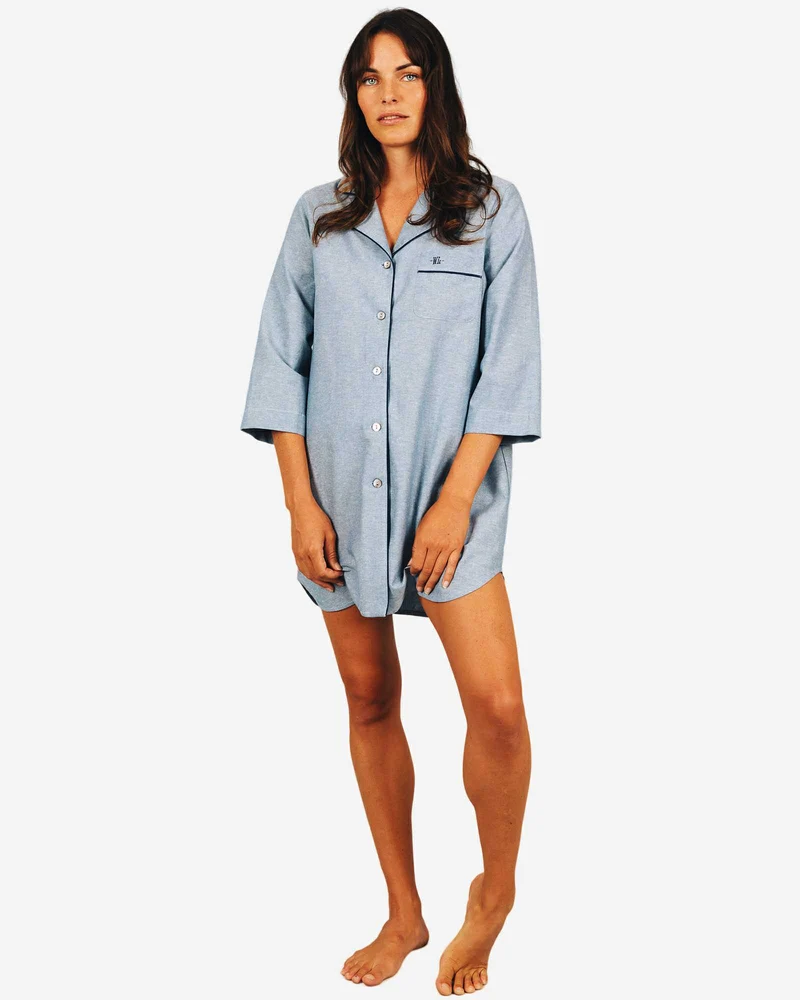 Women's Sleepshirt - Chambray Cloud Blue