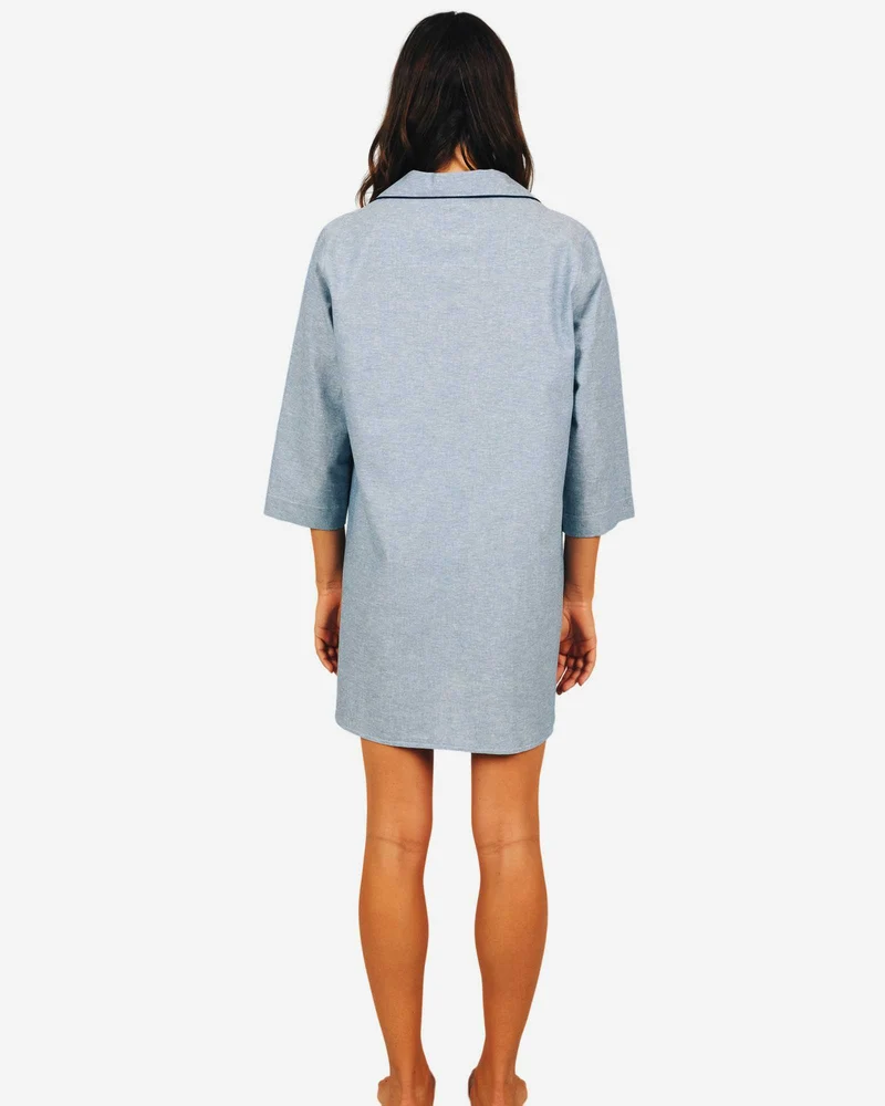 Women's Sleepshirt - Chambray Cloud Blue