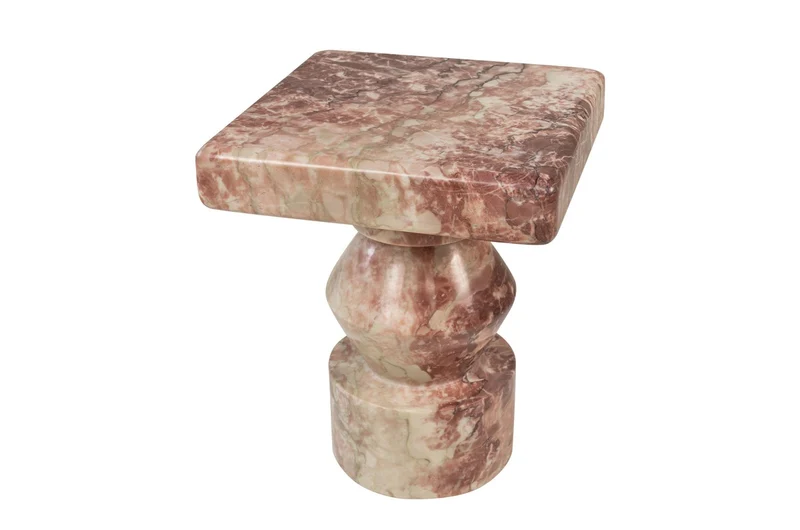 Casa Padrino Luxus Marmor Beistelltisch Rosa 30,5 x 30,5 x H. 37 cm - Kompakter Würfel Beistelltisch aus hochwertigem Rosalia Pink Marmor - Luxus Möbel