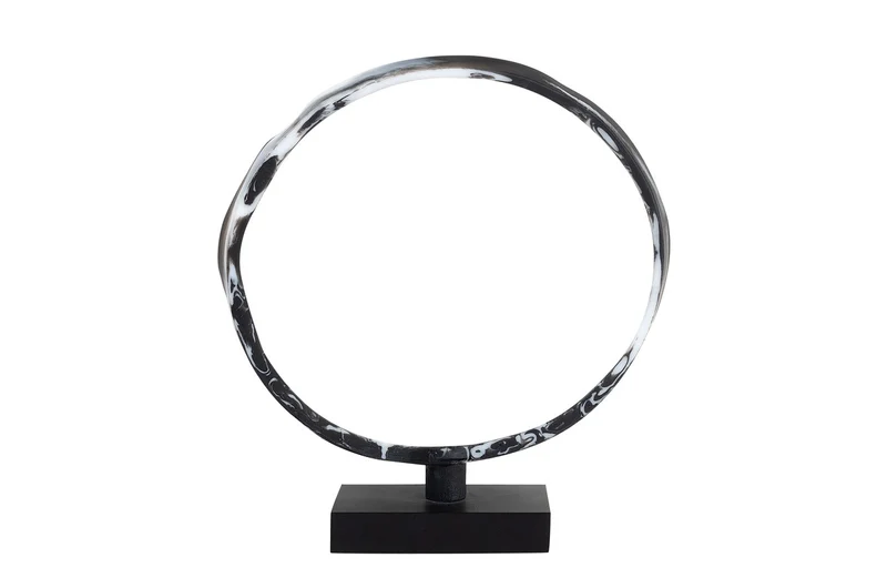 Casa Padrino Luxus Deko Objekt 31,5 x 8 x H. 34 cm - Moderne Skulptur MCM Loop aus Kunstharz und MDF - Luxus Deko Accessoires