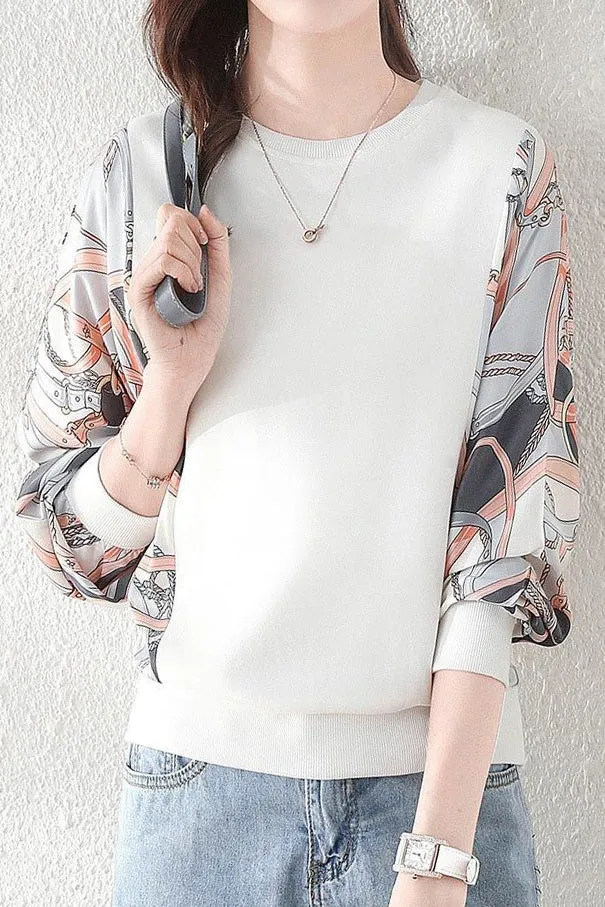 Laura | Pullover Mit Ärmelaufdruck