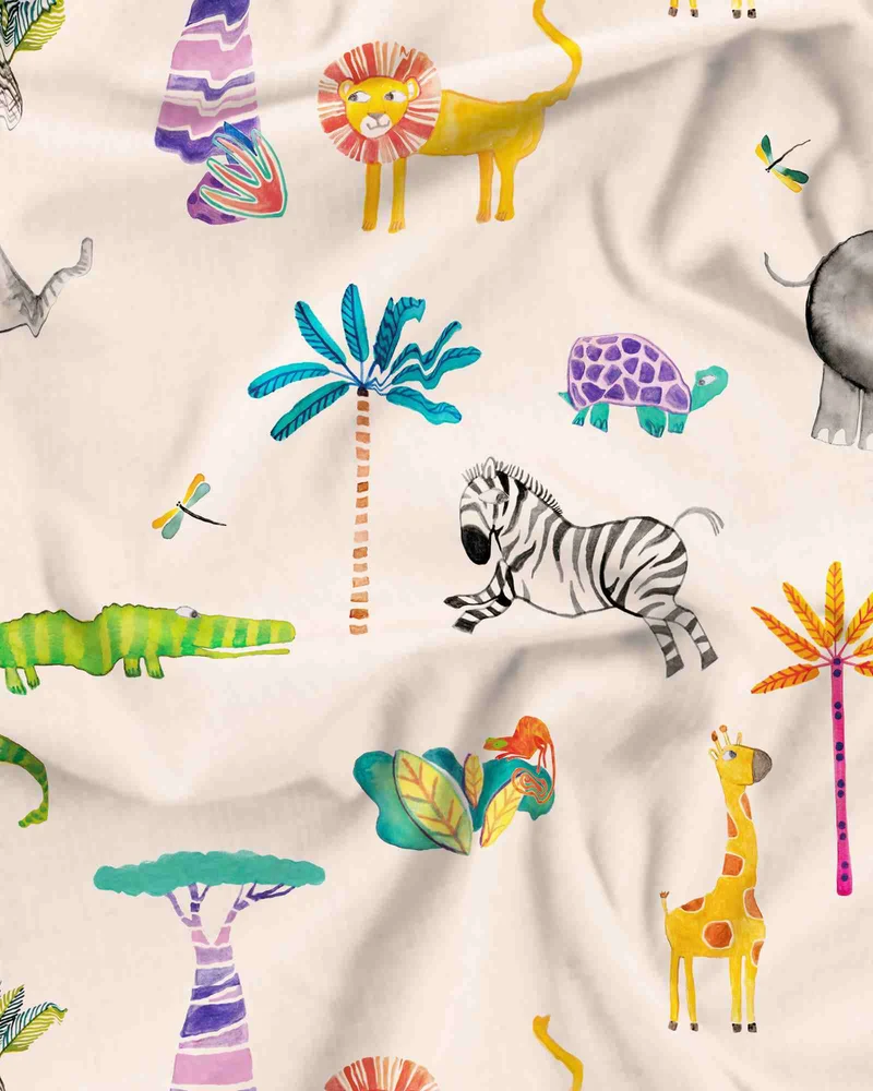 Girls' Long Pyjamas Set - Safari