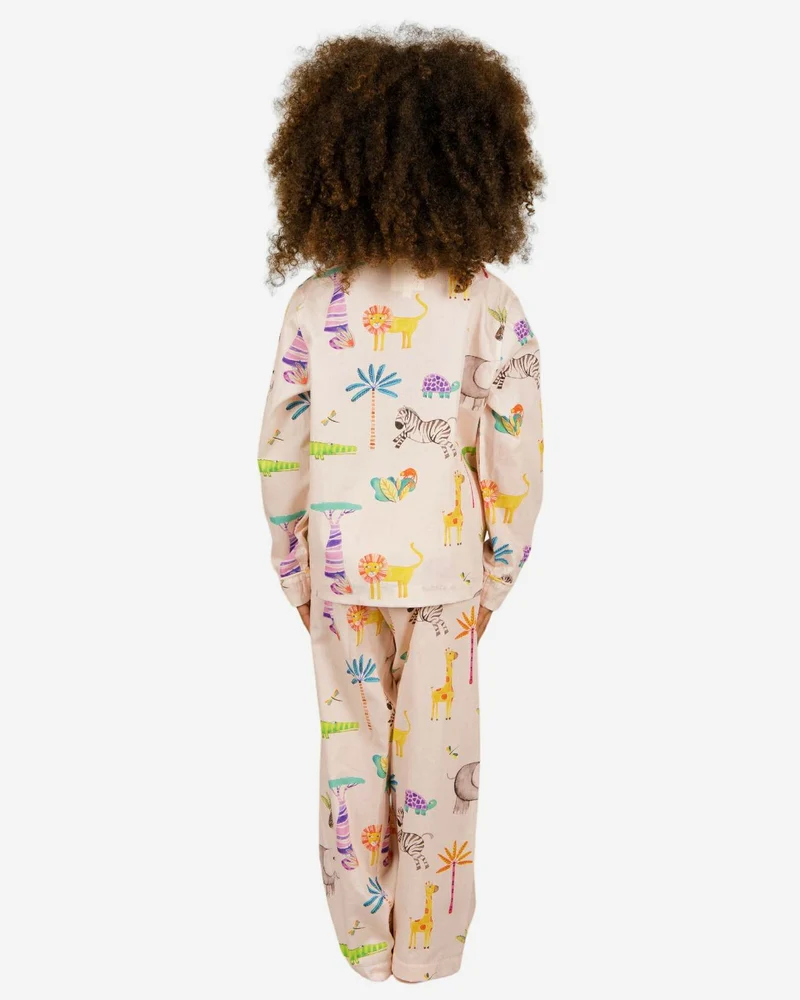 Girls' Long Pyjamas Set - Safari