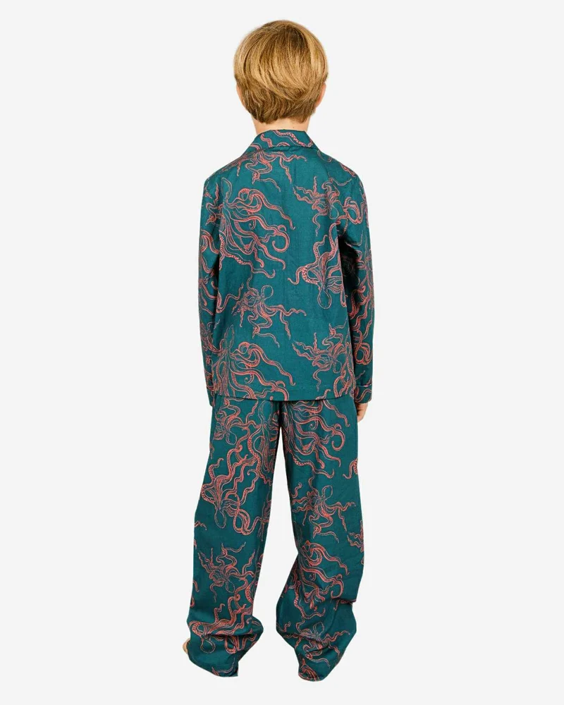 Boys' Long Pyjamas Set - Octopus Pink