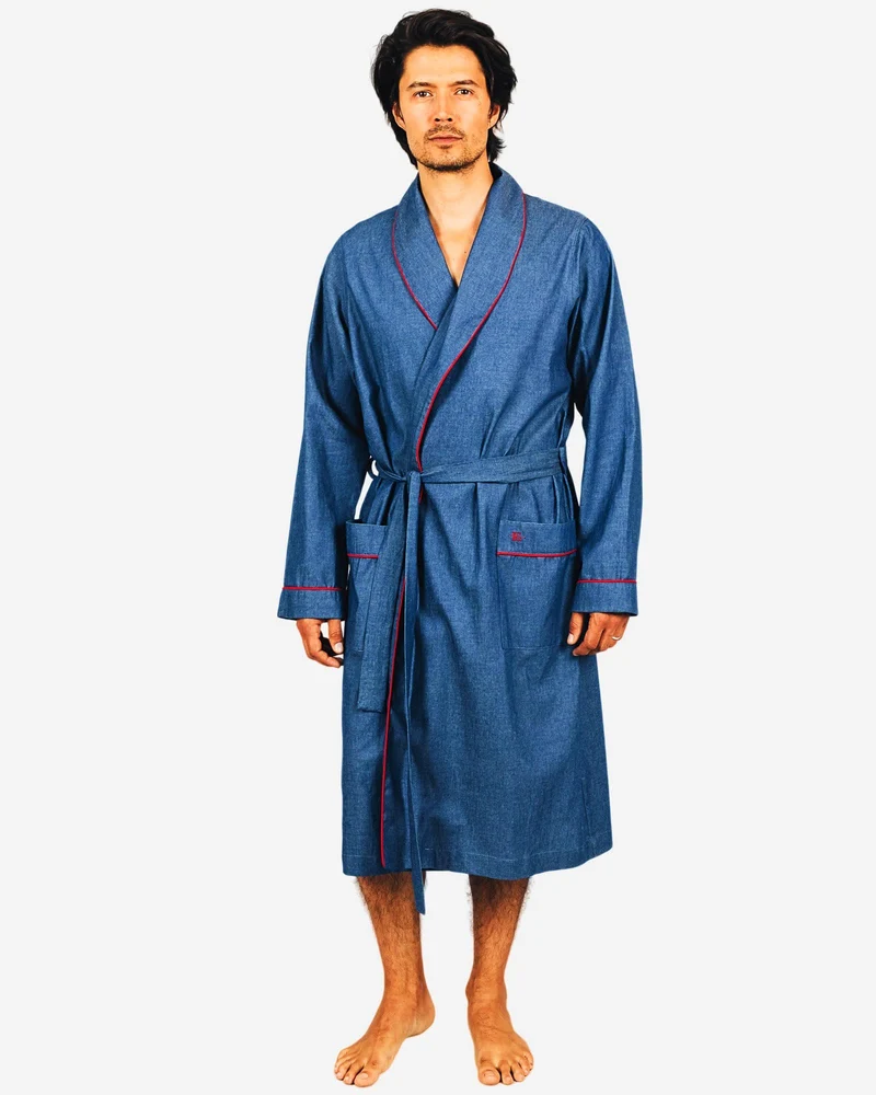 Men's Mid Blue dressing gown - Denim