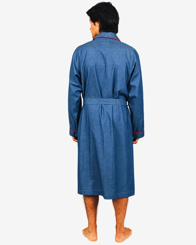 Men's Mid Blue dressing gown - Denim