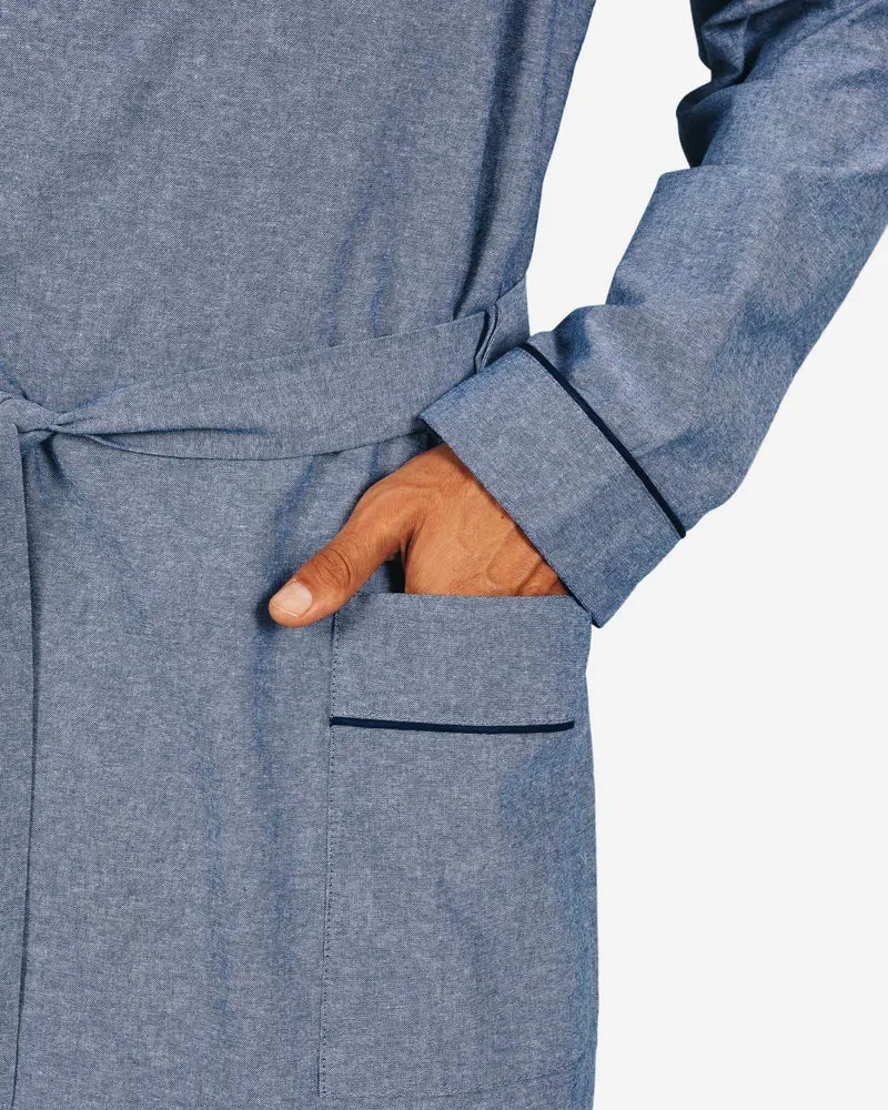 Blue Men's dressing gown - Chambray Indigo