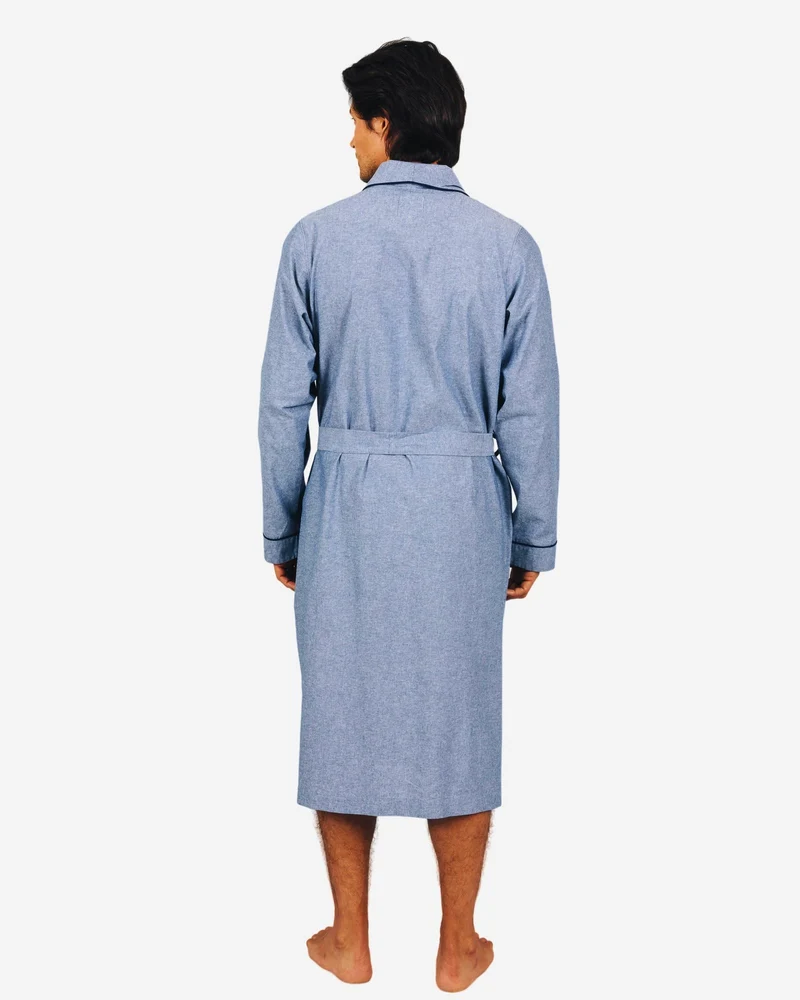 Blue Men's dressing gown - Chambray Indigo