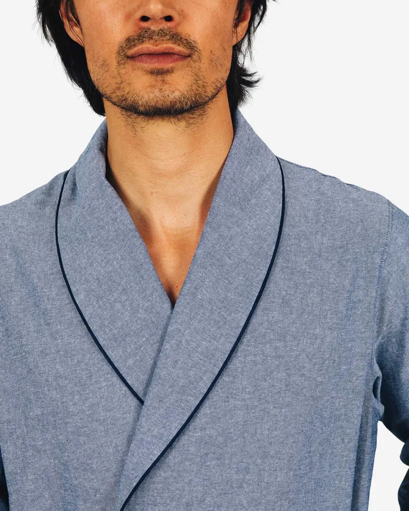 Blue Men's dressing gown - Chambray Indigo