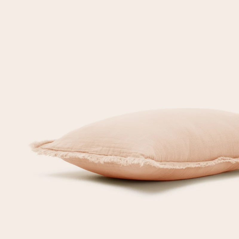 Lot de 2 taies d'oreiller LOU pêche rosé