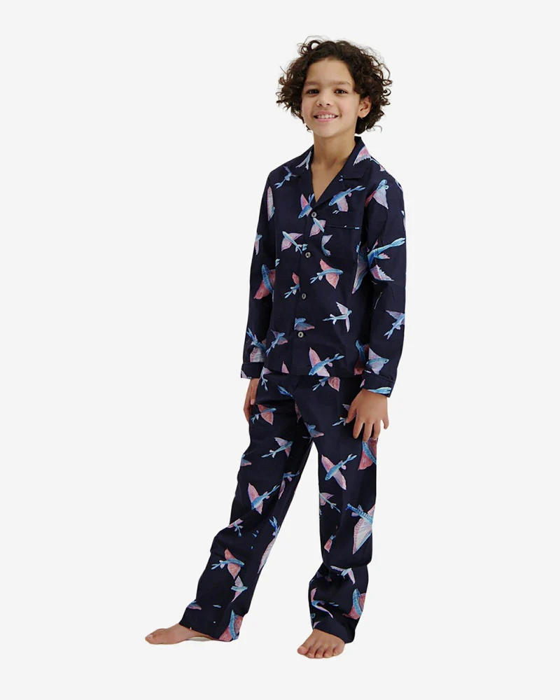 Boys' Long Pyjamas Set - Flying Fish Navy