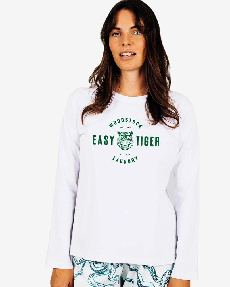Women's Long Sleeve T-Shirt - Easy Tiger Green