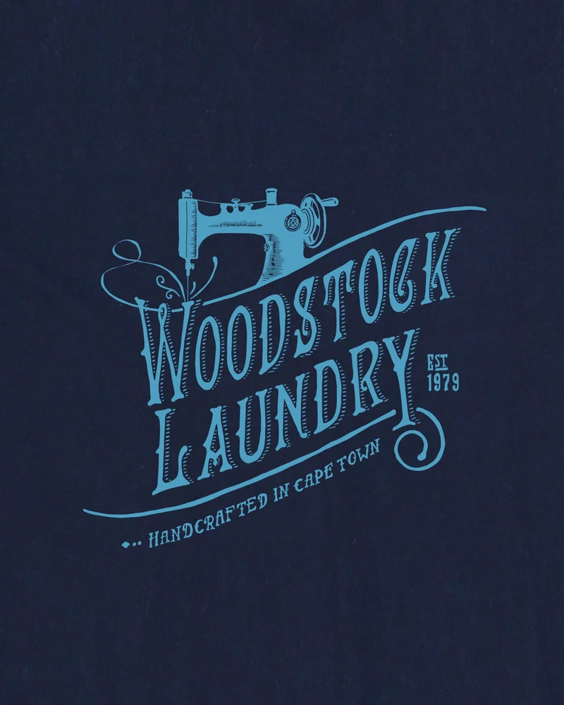 Kid's Long Sleeve T-Shirt - Logo Blue On Navy