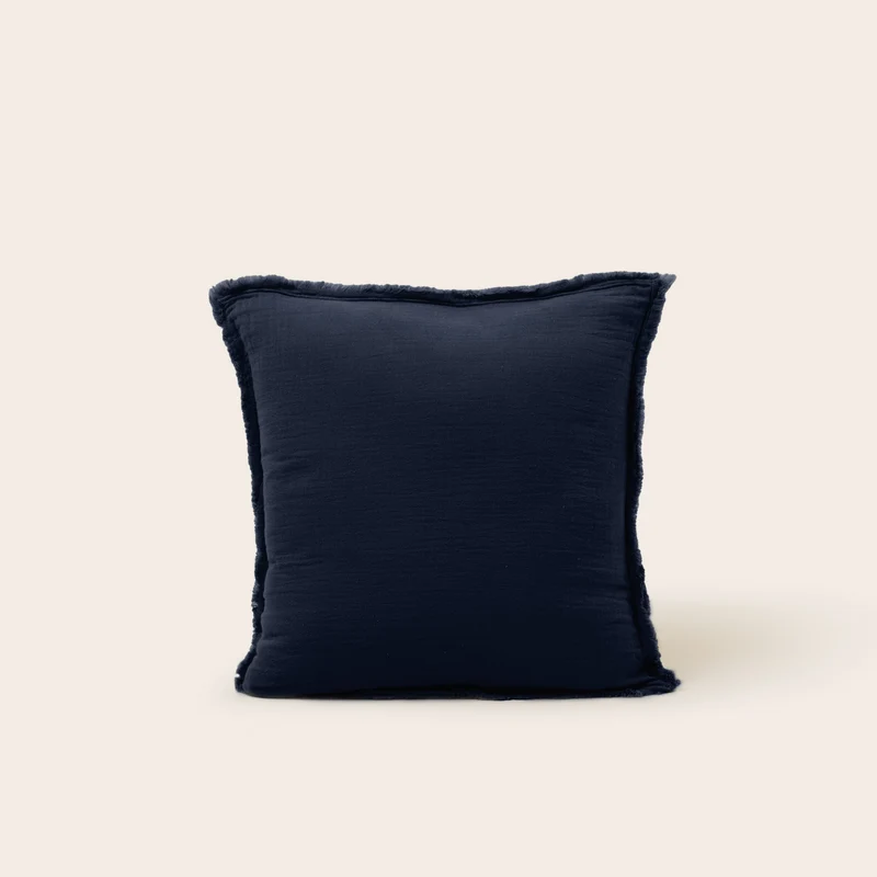 Lot de 2 taies d'oreiller LOU encre bleue