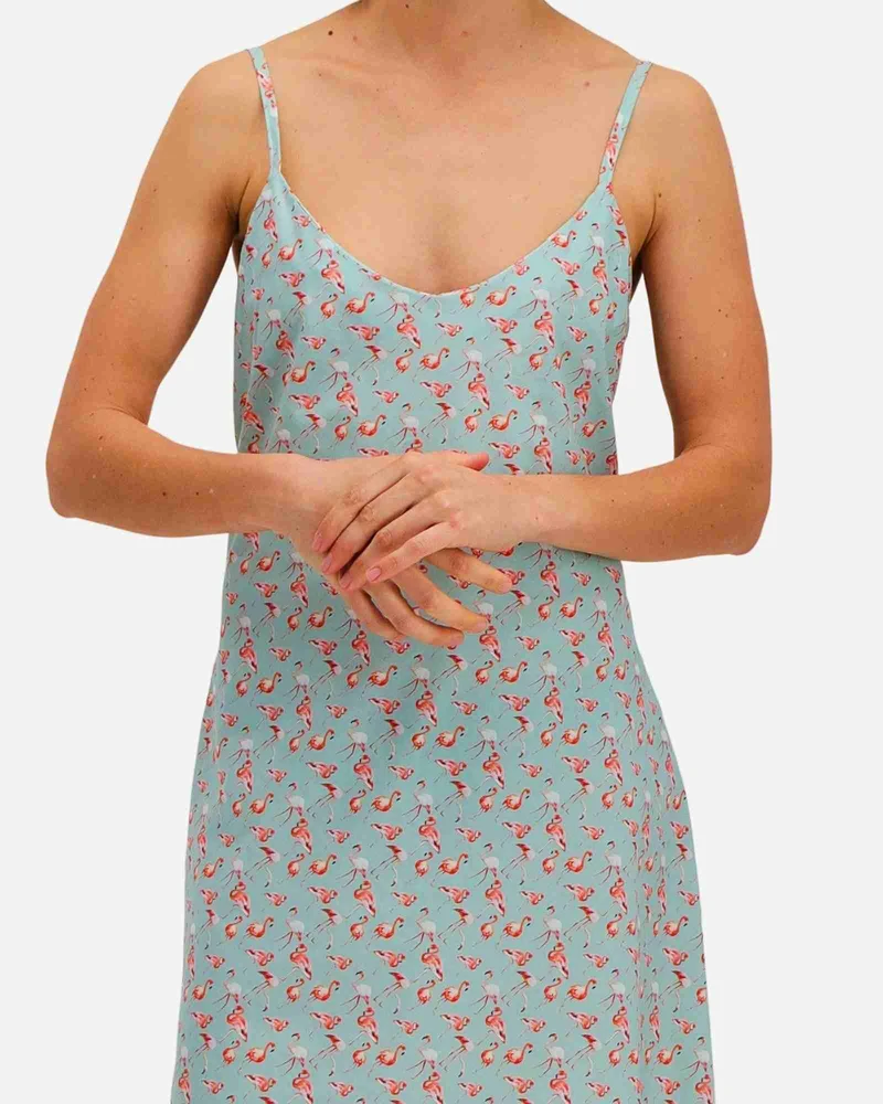 Women's Chemise Nighty Slip dress - Flaming Blue