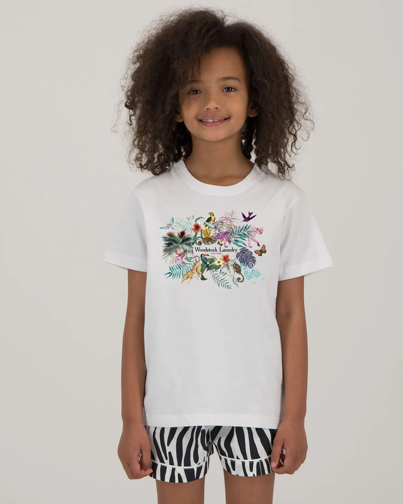 KIDS TEES T-SHIRT - JUNGLE ON WHITE