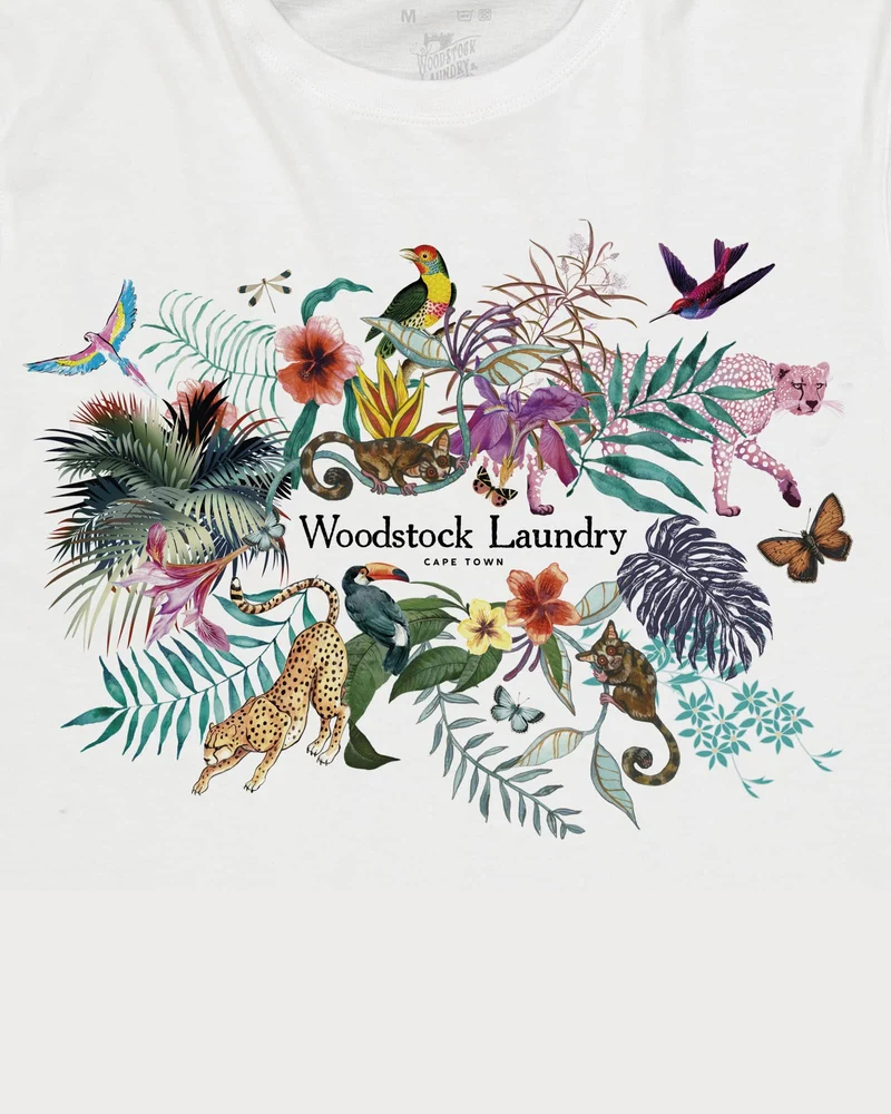 KIDS TEES T-SHIRT - JUNGLE ON WHITE