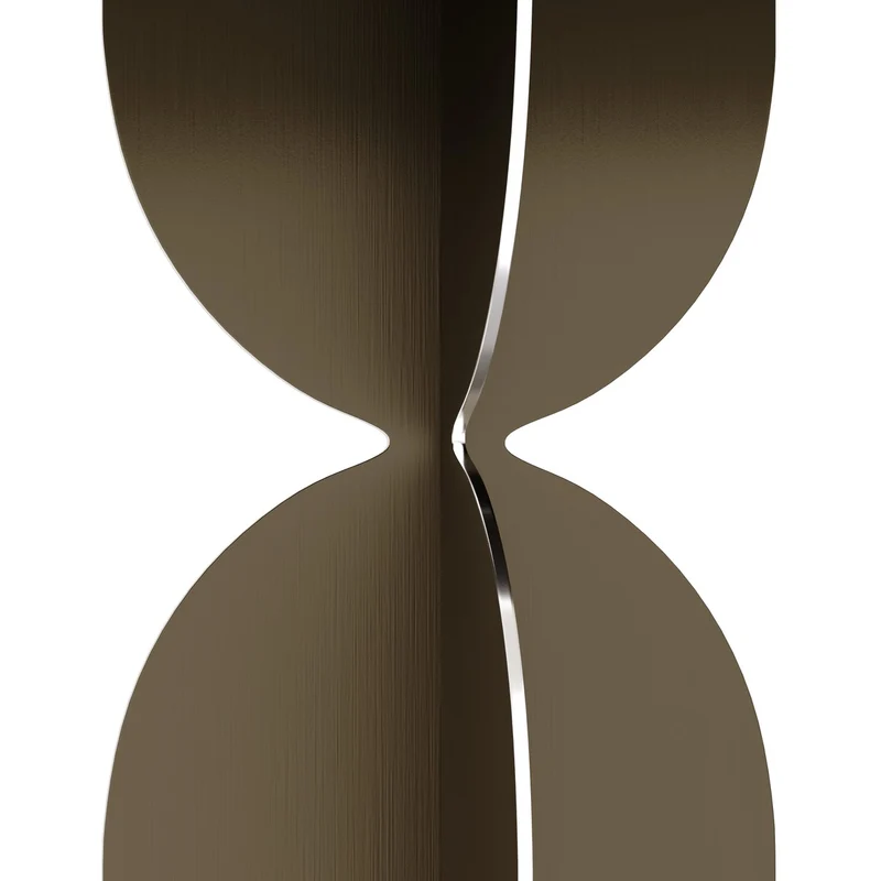 Casa Padrino Luxus Konsole Braun / Bronzefarben 140 x 46 x H. 80 cm - Edler Konsolentisch mit Platte in dunkelbraunem Eichenfurnier und gebürstetem Edelstahl Gestell - Luxus Möbel